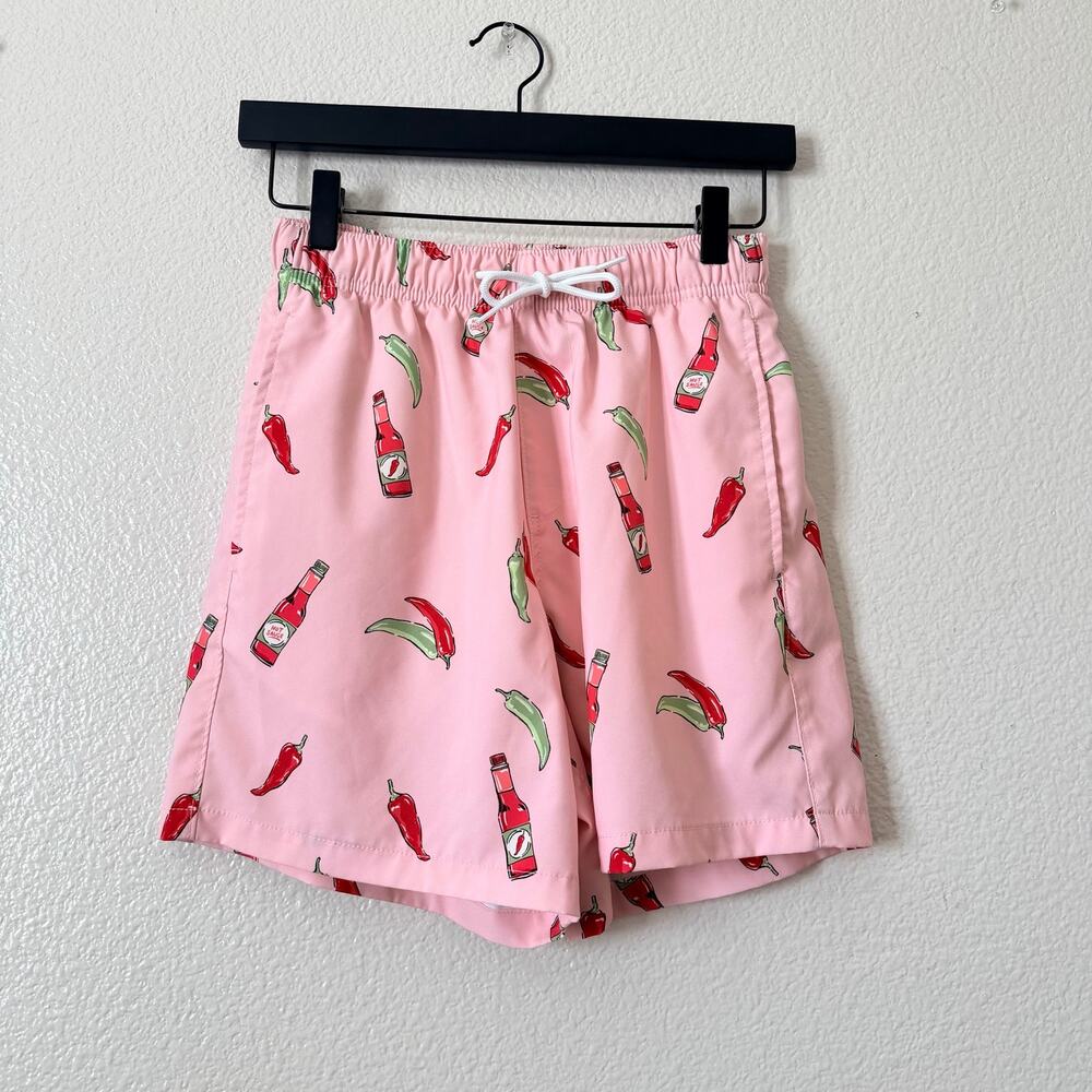 Hollister chili hot sauce swim trunks pink red